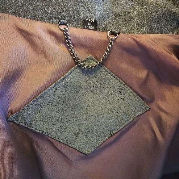 Vintage Leather Bomber Jacket Gray 80s 90s Flight A2 Style Mens S Top Gun Pilot - Picture 5 of 9